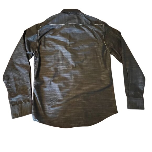 Beverly Hills Polo Club Mens Black Striped Button-Up Long Sleeve Shirt Size M - Picture 5 of 16